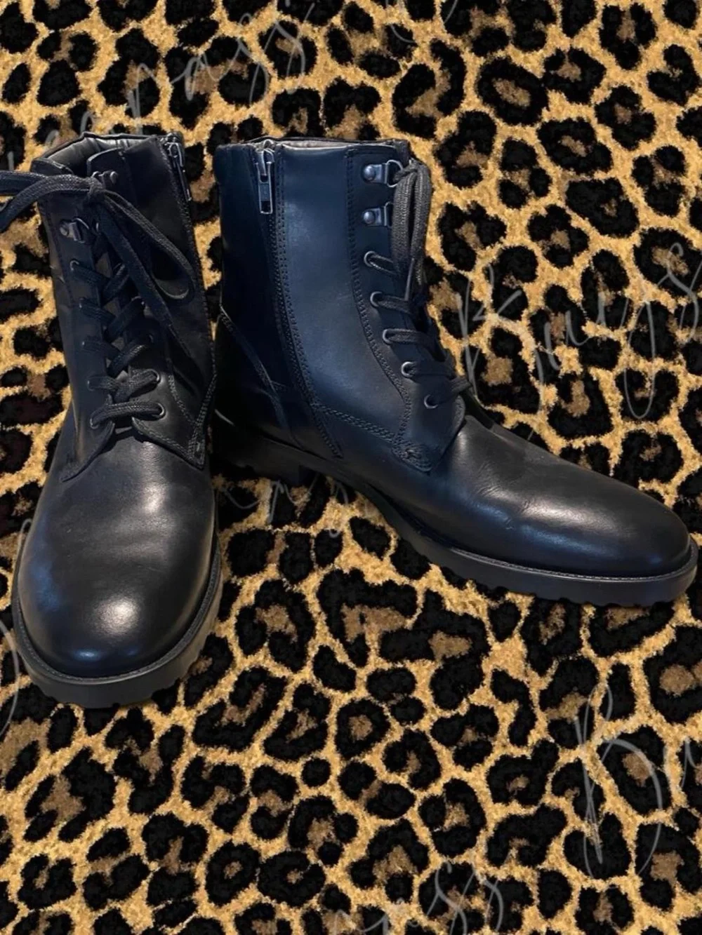 Men’s GBX Black Leather Combat Boots